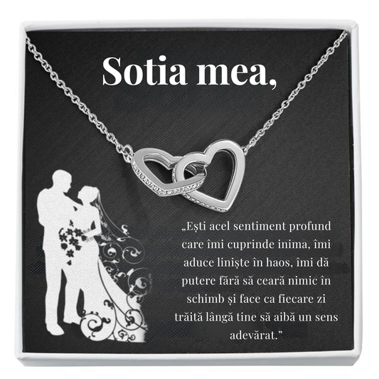 Cadou Sotie – Colier cu Zirconiu și Mesaj de Dragoste