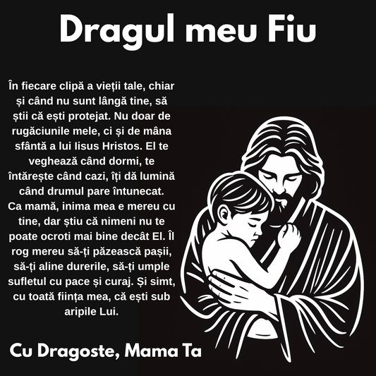 Cadou Fiu - Lantisor cu Cruce si mesaj de Dragoste Faith