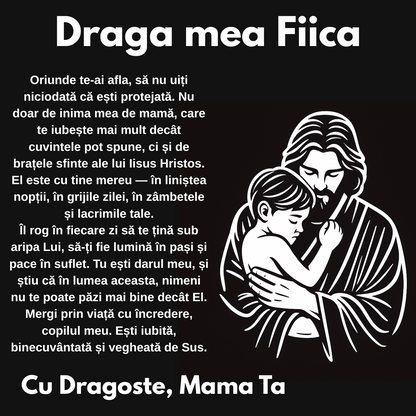 Cadou Fiica – Colier Argint 925 cu Zirconiu și Mesaj de Dragoste Faith
