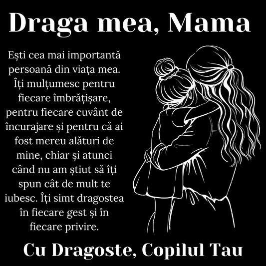 Cadou Mama – Colier Argint 925 cu Zirconiu și Mesaj de Dragoste