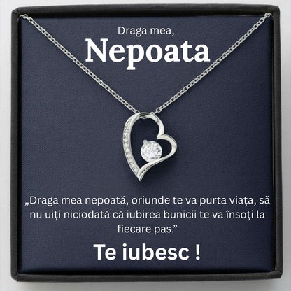 Cadou Nepoata– Colier cu Zirconiu și Mesaj de Dragoste