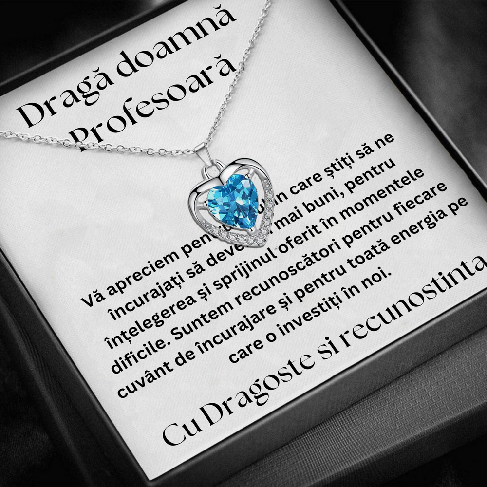 Cadou Profesoara - Colier din argint si mesaj de apreciere