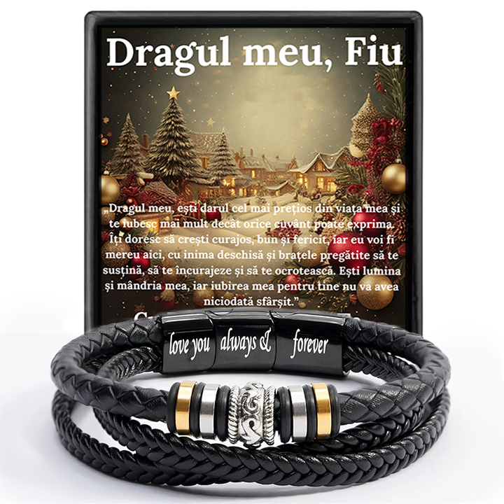 Cadou Sot - bratara din piele cu mesaj de Dragoste