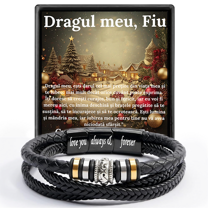 Cadou Sot - bratara din piele cu mesaj de Dragoste