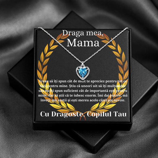 Cadou Mama – Colier Argint 925 cu Zirconiu și Mesaj de Dragoste Lion