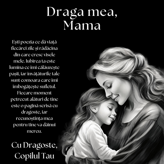 Cadou Mama – Colier Argint 925 cu Zirconiu și Mesaj de Dragoste