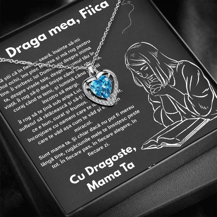 Cadou Fiica – Colier Argint 925 cu Zirconiu și Mesaj de Dragoste Faith
