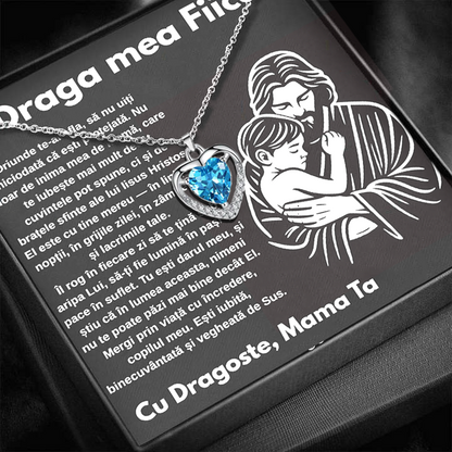 Cadou Fiica – Colier Argint 925 cu Zirconiu și Mesaj de Dragoste Faith