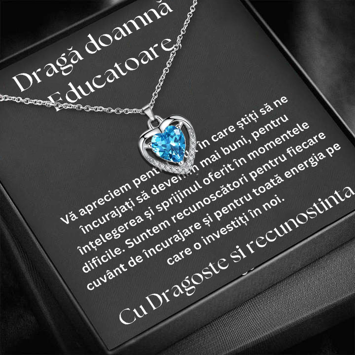 Cadou Educatoare - Colier din argint si mesaj de apreciere