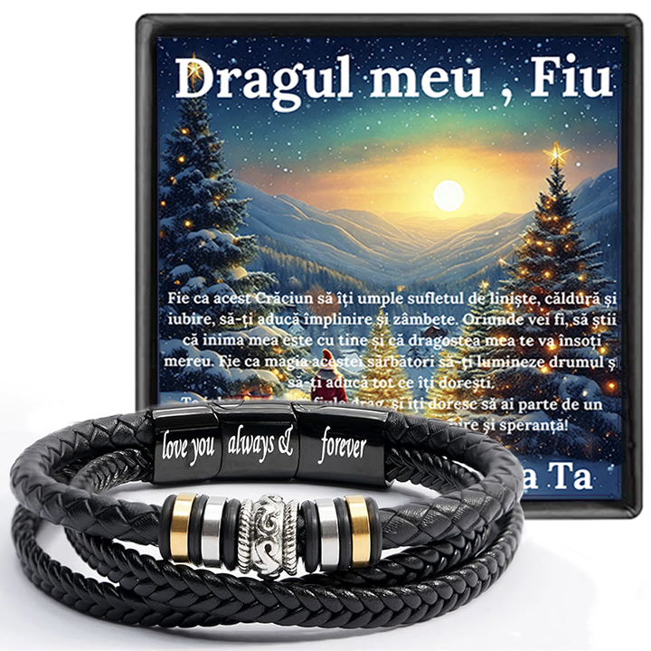 Cadou Sot - bratara din piele cu mesaj de Dragoste