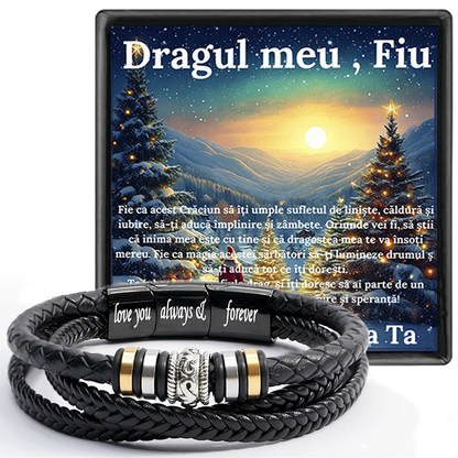 Cadou Sot - bratara din piele cu mesaj de Dragoste