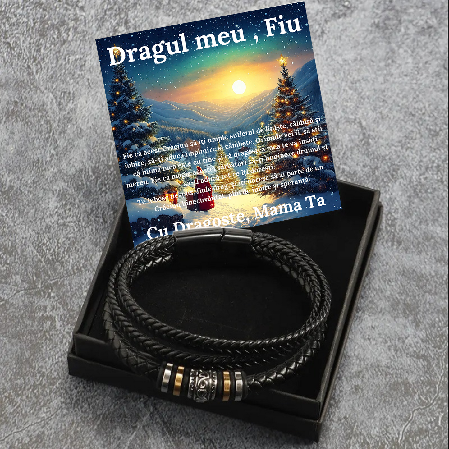 Cadou Sot - bratara din piele cu mesaj de Dragoste