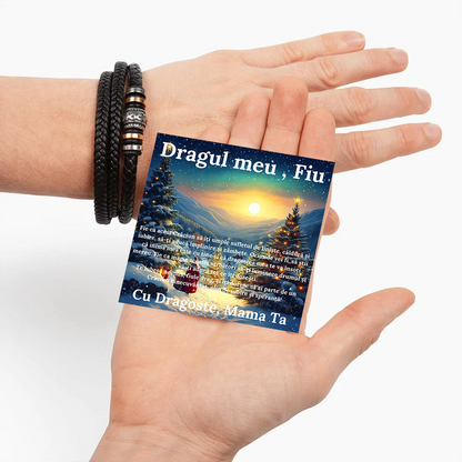 Cadou Sot - bratara din piele cu mesaj de Dragoste