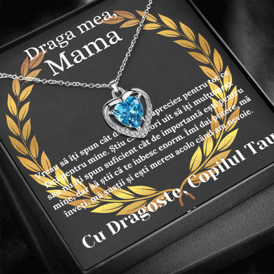 Cadou Mama – Colier Argint 925 cu Zirconiu și Mesaj de Dragoste Lion