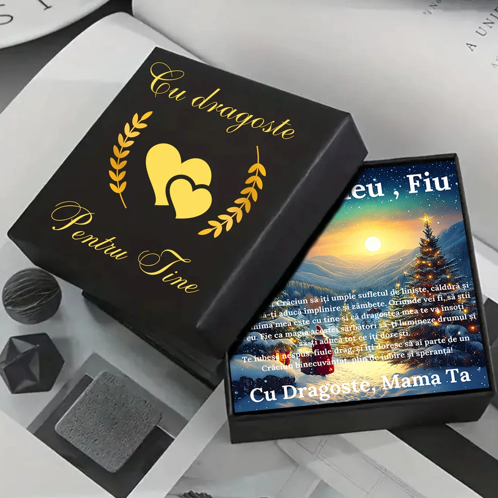 Cadou Fiu - Lantisor cu Cruce si mesaj de Dragoste