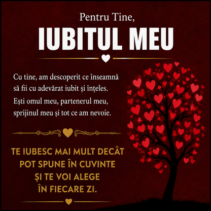 Cadou Iubit - Bratara din piele cu mesaj de Dragoste