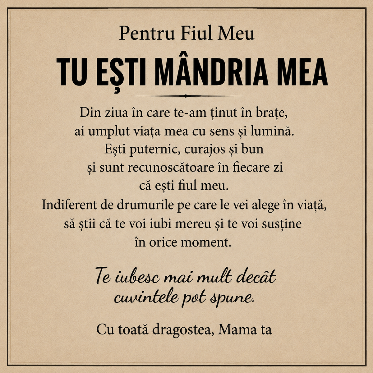 Cadou Fiu - bratara din piele cu mesaj de Dragoste