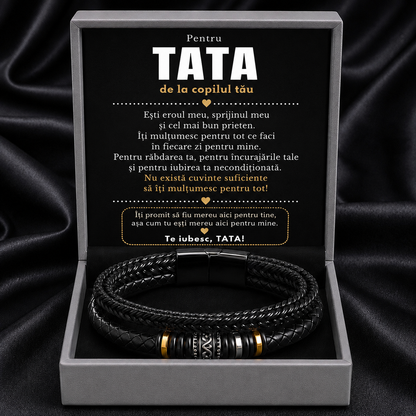 Cadou Tata - bratara din piele cu mesaj de Dragoste