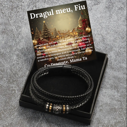 Cadou Sot - bratara din piele cu mesaj de Dragoste