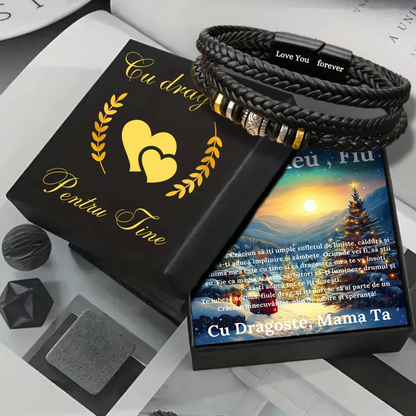 Cadou Sot - bratara din piele cu mesaj de Dragoste